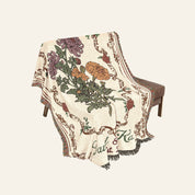 Personalized Birth Flowers Vintage Woven Blanket