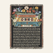 Personalized Song Lyric Vintage Cassette Woven Blanket