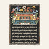Personalized Song Lyric Vintage Cassette Woven Blanket