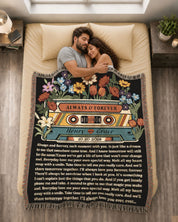 Personalized Song Lyric Vintage Cassette Woven Blanket