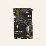 More Precious Than Jewels With Birthstone, Birth Flower & Scripture - Personalized Woven Blanket