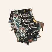 More Precious Than Jewels With Birthstone, Birth Flower & Scripture - Personalized Woven Blanket