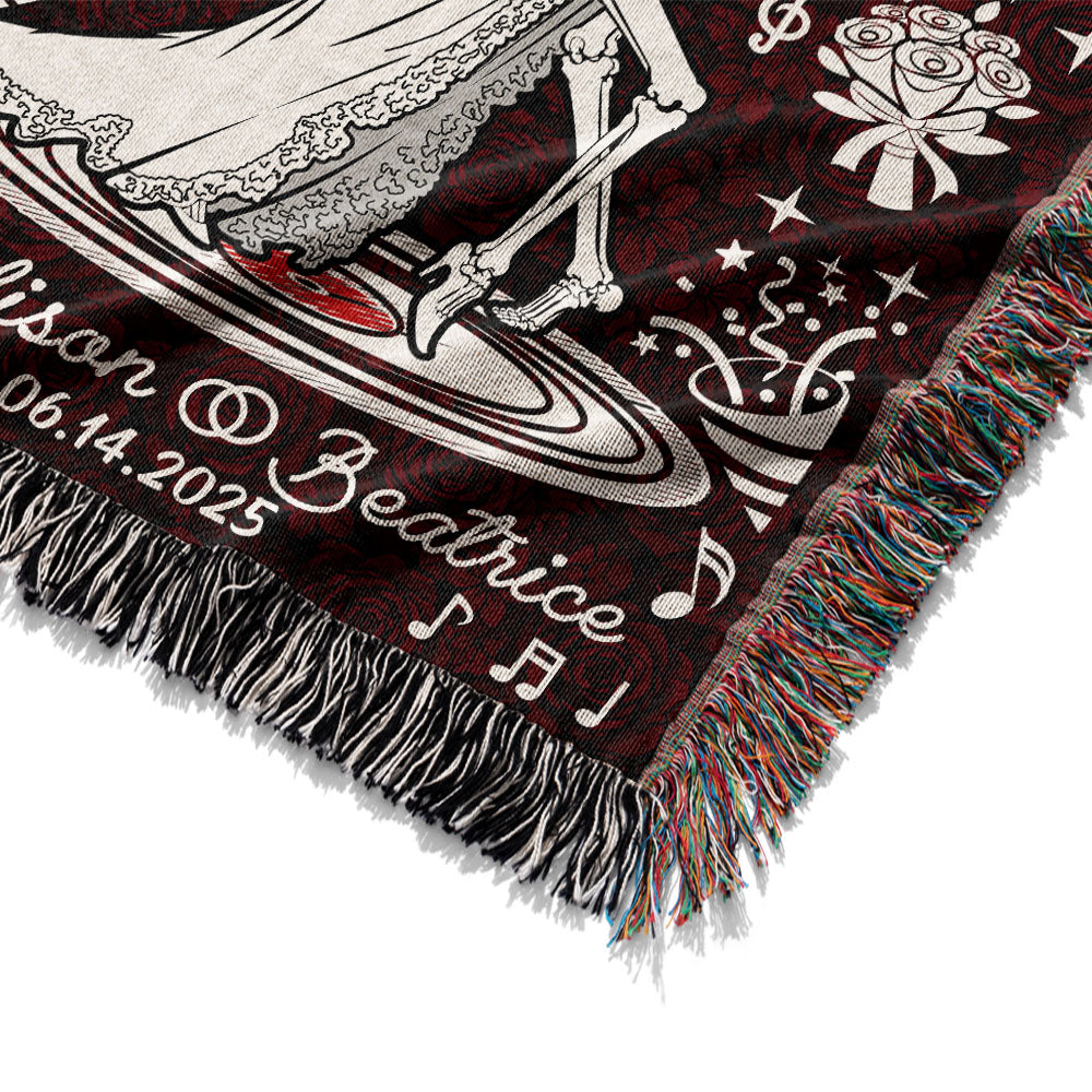 Personalized Party Skeleton Couple Woven Blanket