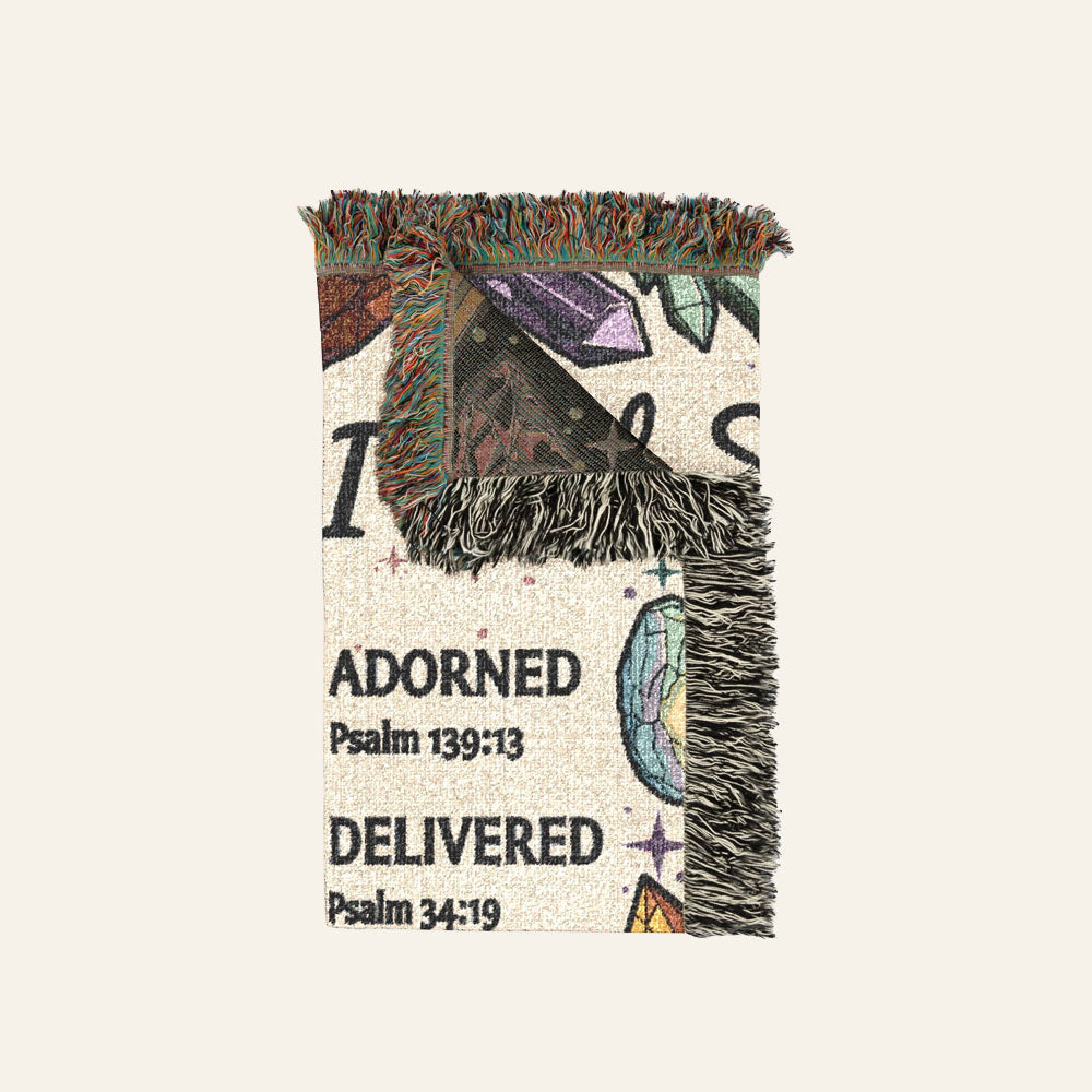 Personalized Birth Flower Birthstone Scripture Baby Woven Blanket