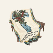 Personalized December Holly Blessing Woven Blanket