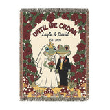 Personalized Couple Frog Wedding Croak Woven Blanket