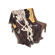 Personalized Skeleton Couple Vintage Retro Woven Blanket