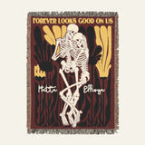 Personalized Skeleton Couple Vintage Retro Woven Blanket