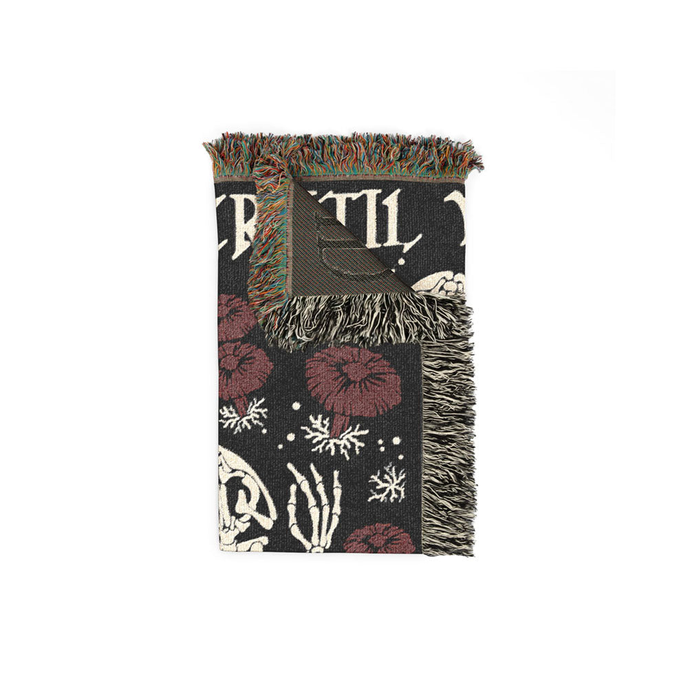 Personalized Frog Skeleton Couple Woven Blanket