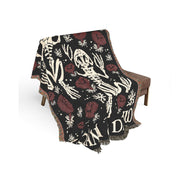 Personalized Frog Skeleton Couple Woven Blanket