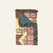 Pink Floral Patchwork & Birth Flower For Babies & Kids - Personalized Woven Blanket
