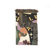 Personalized Couple Frog Groovy Retro Woven Blanket