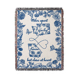Personalized State To State Flower Month Line Woven Blanket