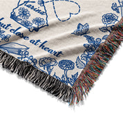 Personalized State To State Flower Month Line Woven Blanket
