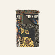 Personalized Lifetime of Books & Wisdom Owl Birth Flower Woven Blanket