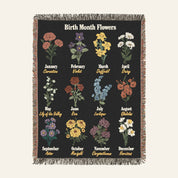 Personalized Lifetime of Books & Wisdom Owl Birth Flower Woven Blanket