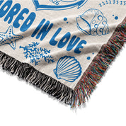 Personalized Ocean Anchored Couple Woven Blanket
