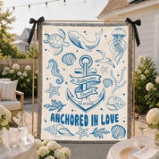 Personalized Ocean Anchored Couple Woven Blanket