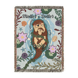 Personalized Mother Daughter Otter Woven Blanket