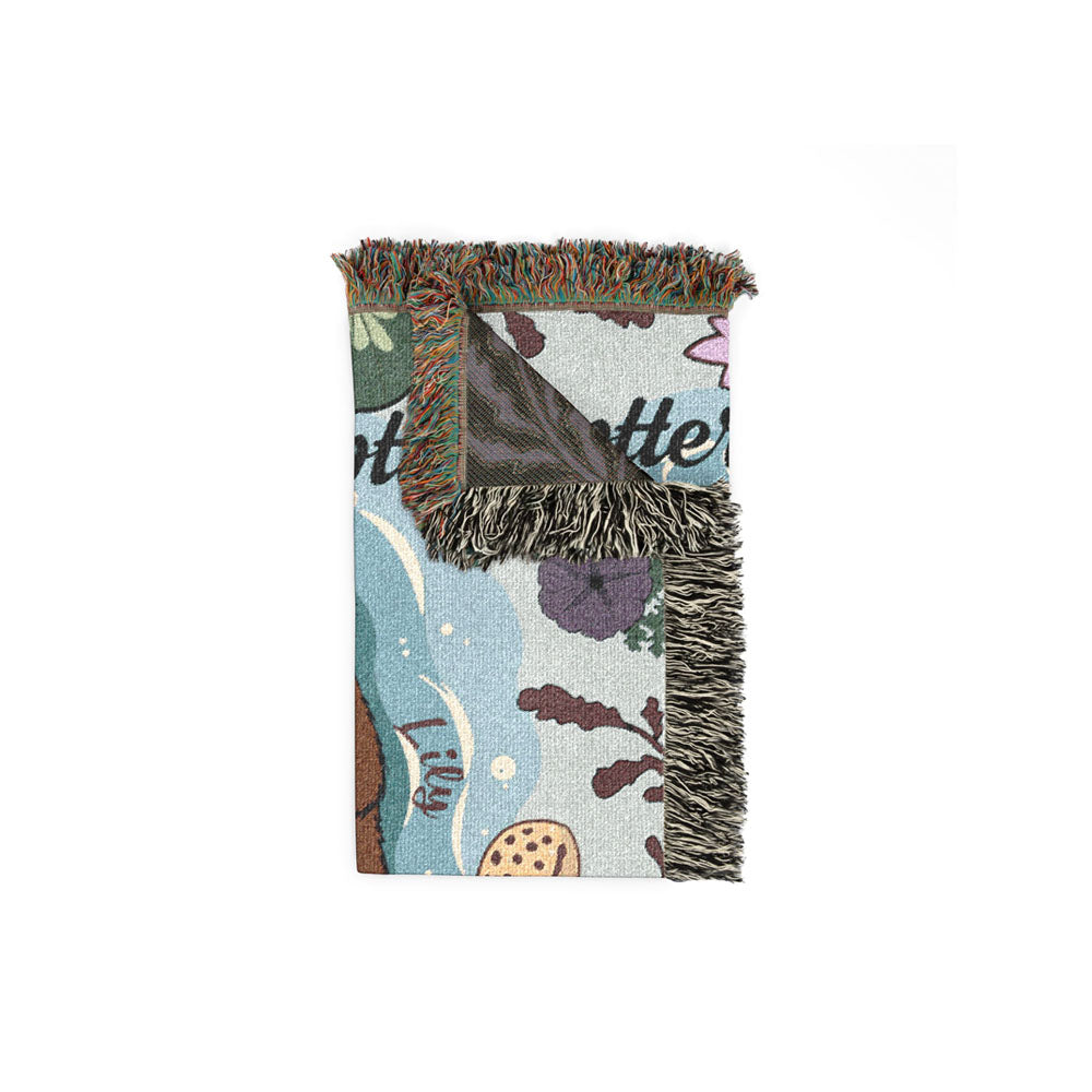Personalized Mother Daughter Otter Woven Blanket