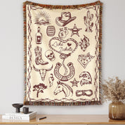 Personalized Cowboy Western Woven Blanket