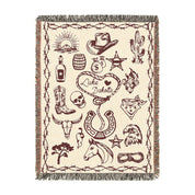Personalized Cowboy Western Woven Blanket