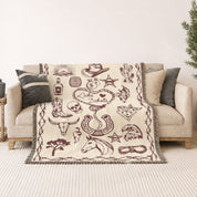 Personalized Cowboy Western Woven Blanket