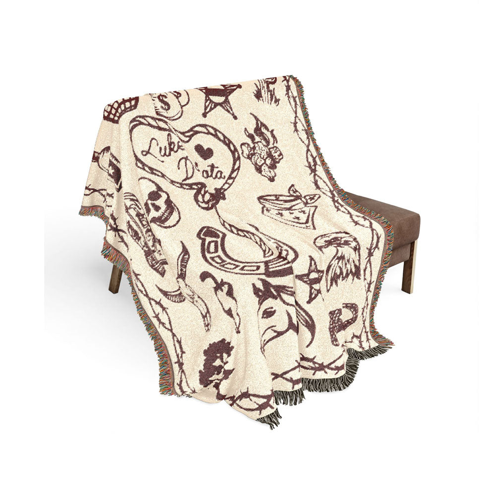 Personalized Cowboy Western Woven Blanket