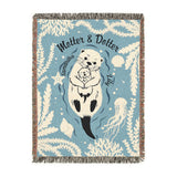 Personalized Mother Daughter Otter Woven Blanket
