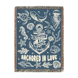 Personalized Ocean Theme Couple  Woven Blanket