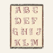 Personalized Pink Toile Birth Flower Baby Woven Blanket