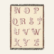 Personalized Pink Toile Birth Flower Baby Woven Blanket