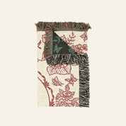 Personalized Pink Toile Birth Flower Cross Baby Girl Woven Blanket