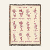 Personalized Pink Toile Birth Flower Cross Baby Girl Woven Blanket