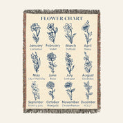 Personalized Blue Toile Safari Birth Flower Cross Baby Boy Woven Blanket