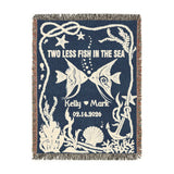 Personalized Sea Fish Couple Ocean Theme Woven Blanket