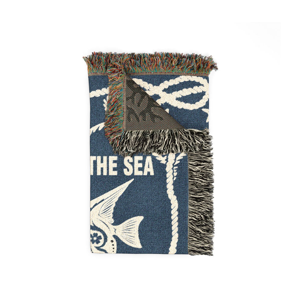 Personalized Sea Fish Couple Ocean Theme Woven Blanket
