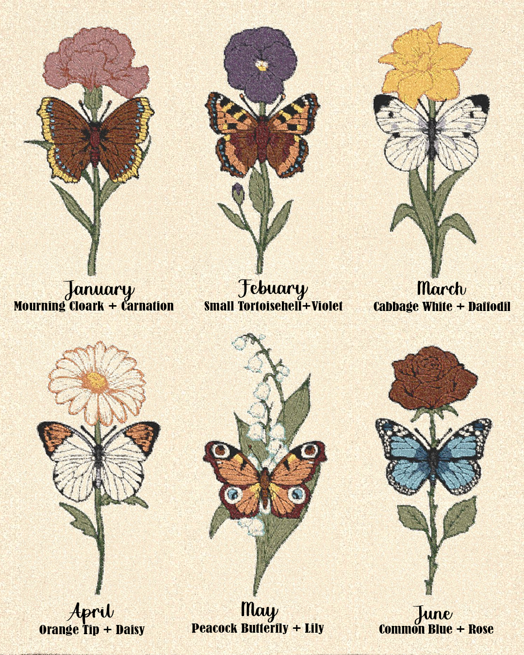 Personalized God Says I Am Birth Flower & Butterfly Baby Girl Woven Blanket