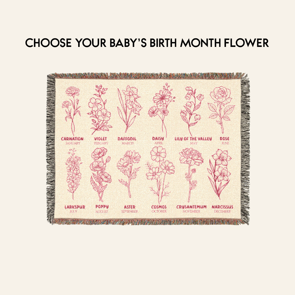 Blessed By God: Custom Name & Bible Verse Blessings For Babies & Kids - Personalized Woven Blanket