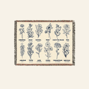 Personalized Scripture Birth Flower Bible Reading Woven Blanket