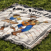 Personalized Skeleton Couple Music Woven Blanket
