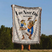 Personalized Skeleton Couple Music Woven Blanket