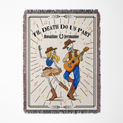 Personalized Skeleton Couple Music 2 Woven Blanket