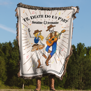 Personalized Skeleton Couple Music 2 Woven Blanket