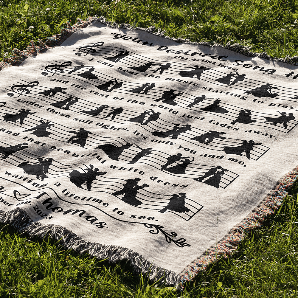 Personalized Couple Song Lyric Woven Blanket