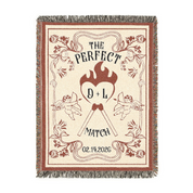 Personalized The Perfect Match Couple Woven Blanket