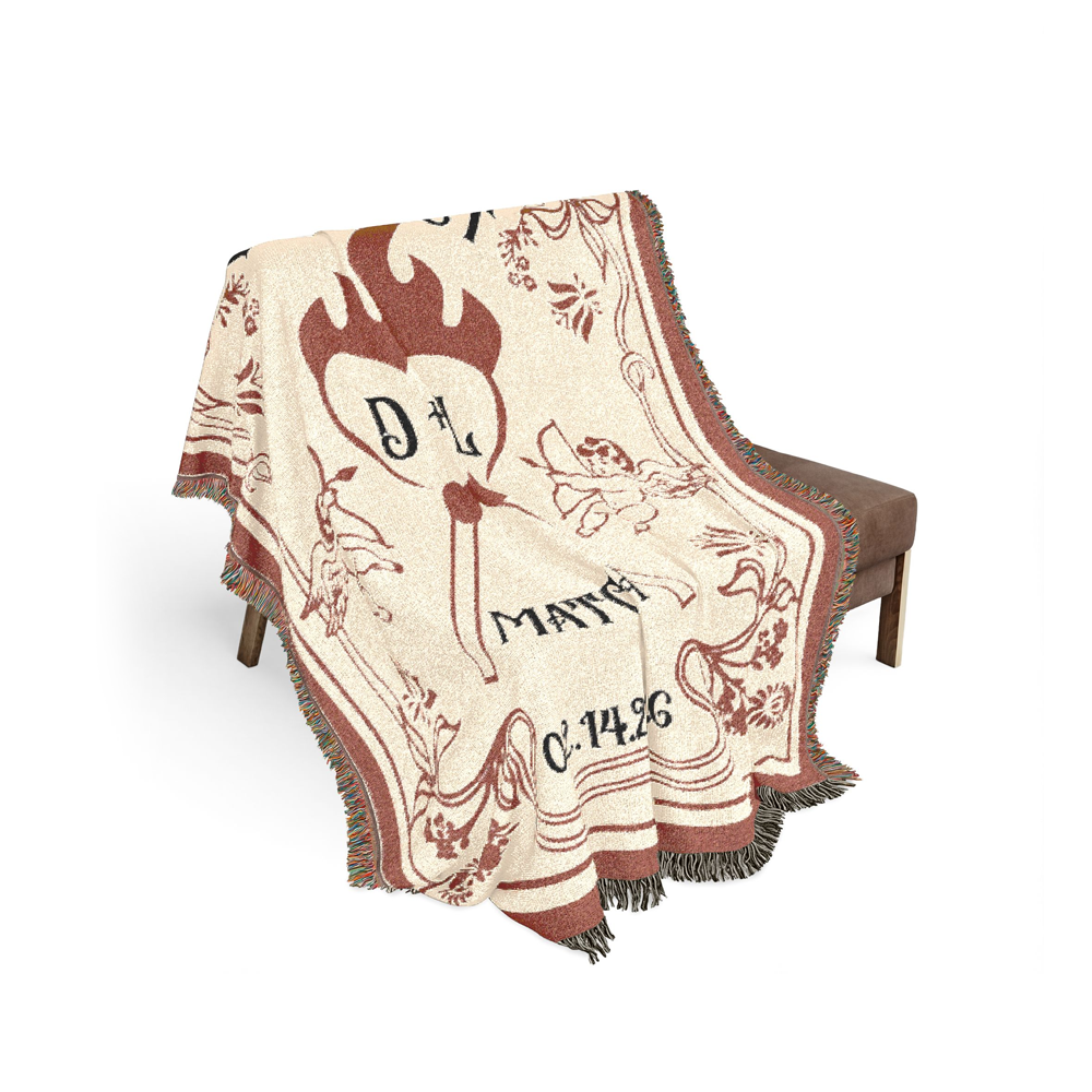 Personalized The Perfect Match Couple Woven Blanket