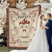 Personalized The Perfect Match Couple Woven Blanket