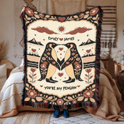 Personalized Couple Penguin Art Woven Blanket