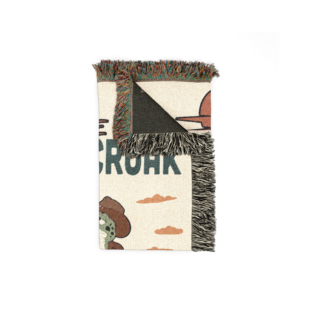 Personalized Couple Cowboy Frog Singing Woven Blanket